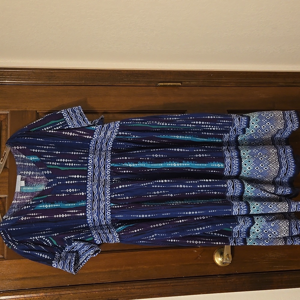 Blue and Green Only Necessities Dress